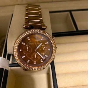 Michael Kors Overside Bronze face with Diamonds.